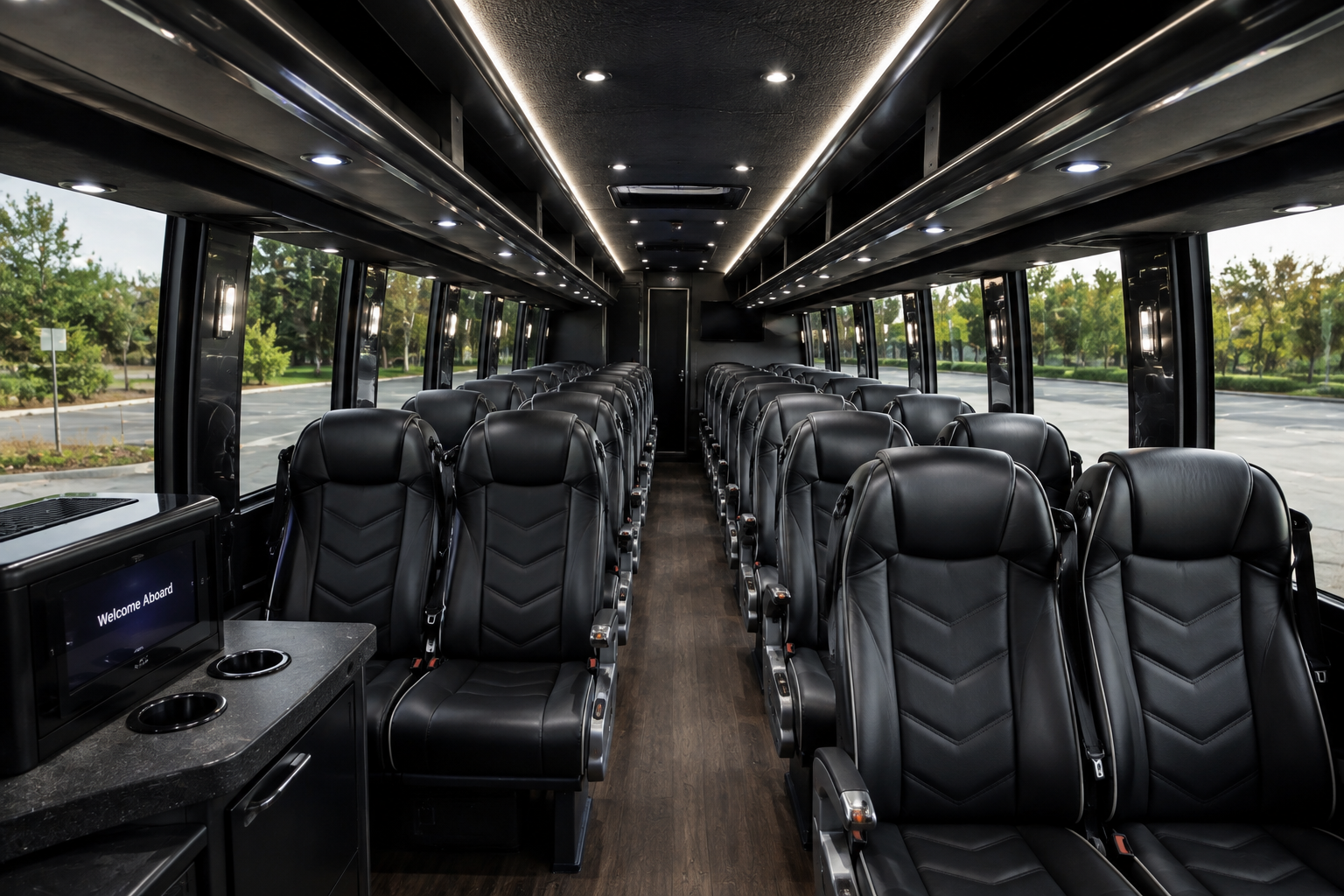 Luxury motorcoach — premium interior seating